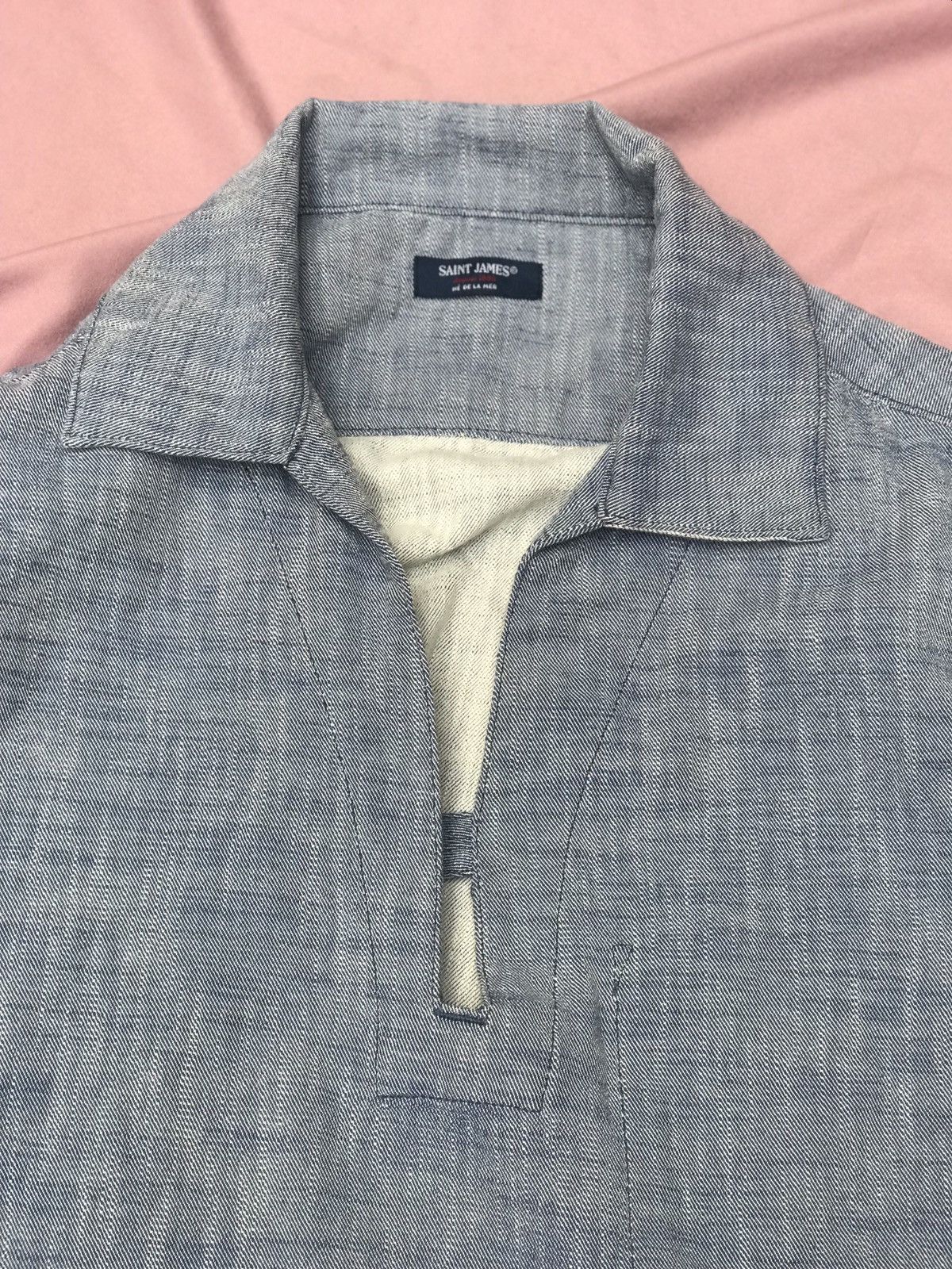 Saint James SAINT JAMES NÉ DE LA MER DENIM SMOCK MARINE PULL OVER Size US M / EU 48-50 / 2 - 2 Thumbnail