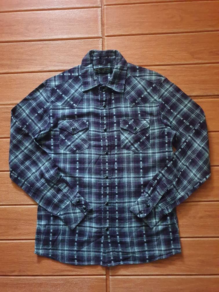 PPFM 💥Gilevans checkered purple inspired sugarcane western shirt Size US M / EU 48-50 / 2 - 11 Thumbnail