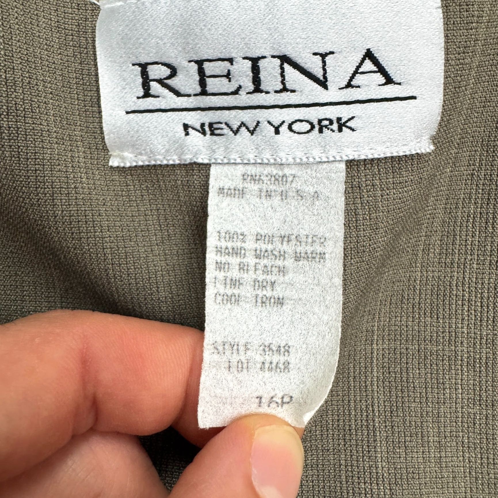 Vintage VINTAGE Reina New York Blazer Jacket Womens 16P Brown Collarless 90s Petite Short Solid Jacket, Workwear, 16P Womens Size XXL / US 16-18 / IT 52-54 - 7 Thumbnail