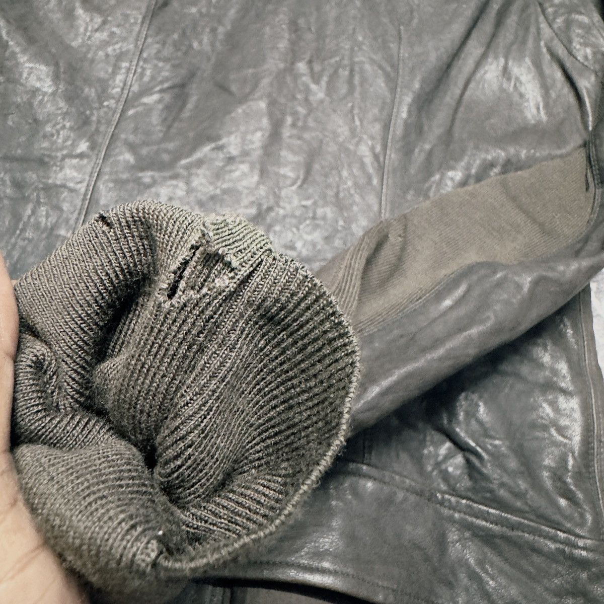 Rick Owens SAMPLE Campioni Rick Owens Bitter Hybrid Leather Jacket Size US S / EU 44-46 / 1 - 13 Thumbnail