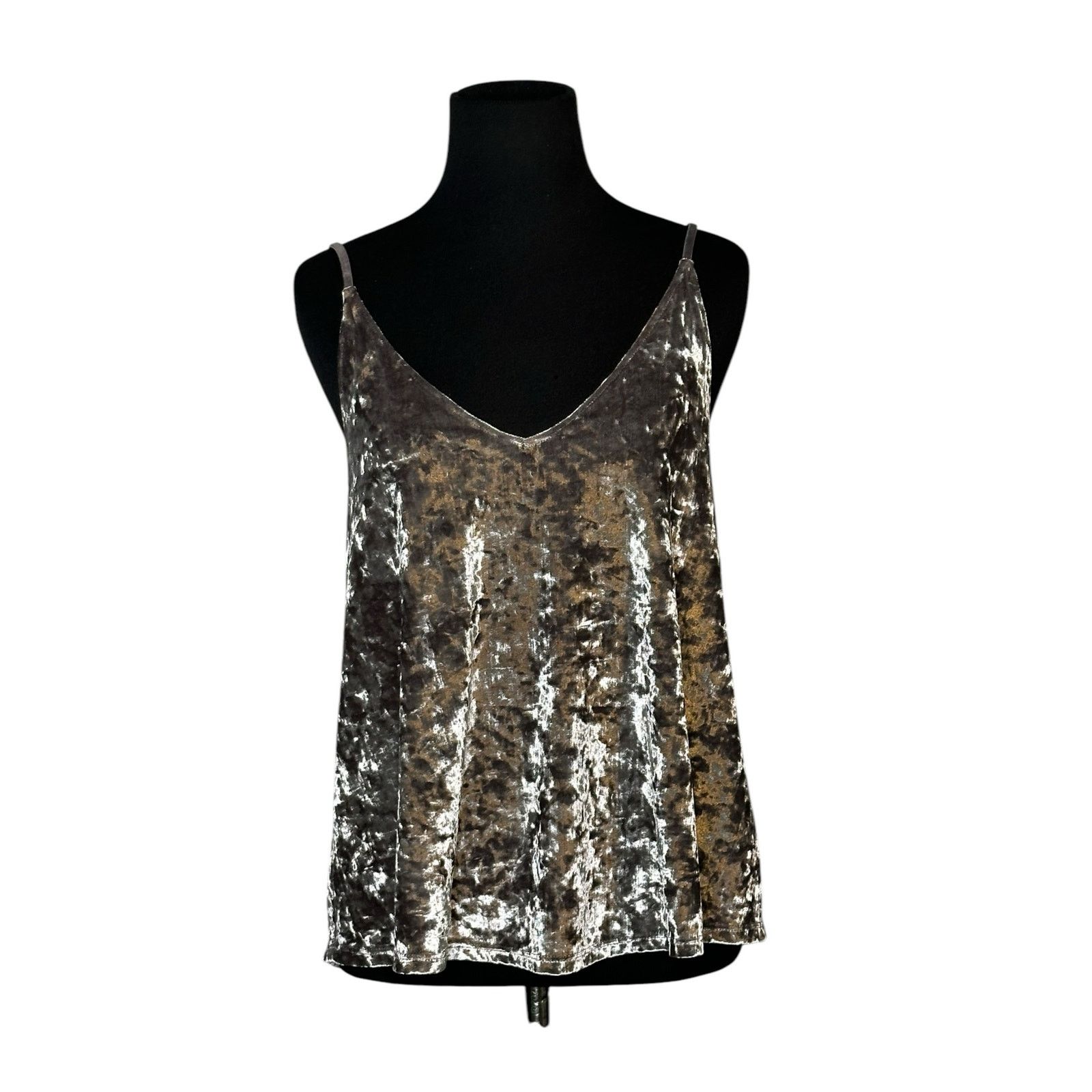 American Eagle Outfitters American Eagle silver crushed velvet tank top cami size M Size M / US 6-8 / IT 42-44 - 12 Thumbnail