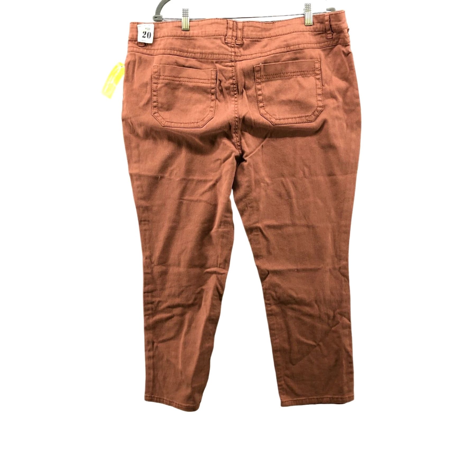 Vintage VINTAGE Vanilla Star Plus Size 20 Brown Crop Skinny Chino Pants Lace Up Bohemian Womens Size 42" / US 20 - 2 Thumbnail