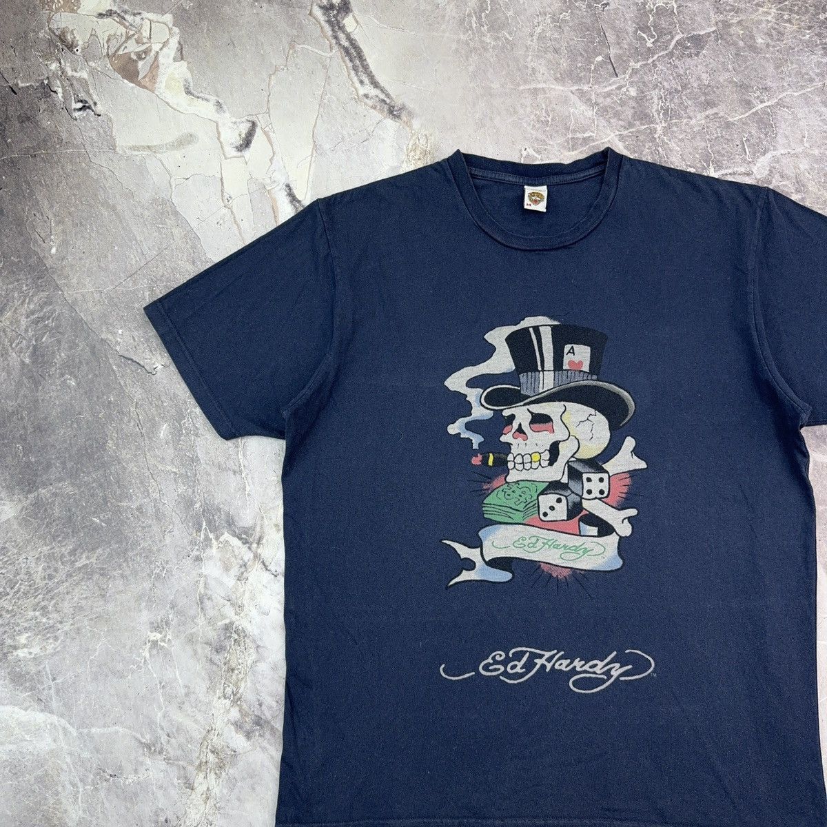 Christian Audigier × Ed Hardy Vintage Ed Hardy Christian Audigier T shirt Skeleton Dice Y2 Size US M / EU 48-50 / 2 - 3 Thumbnail