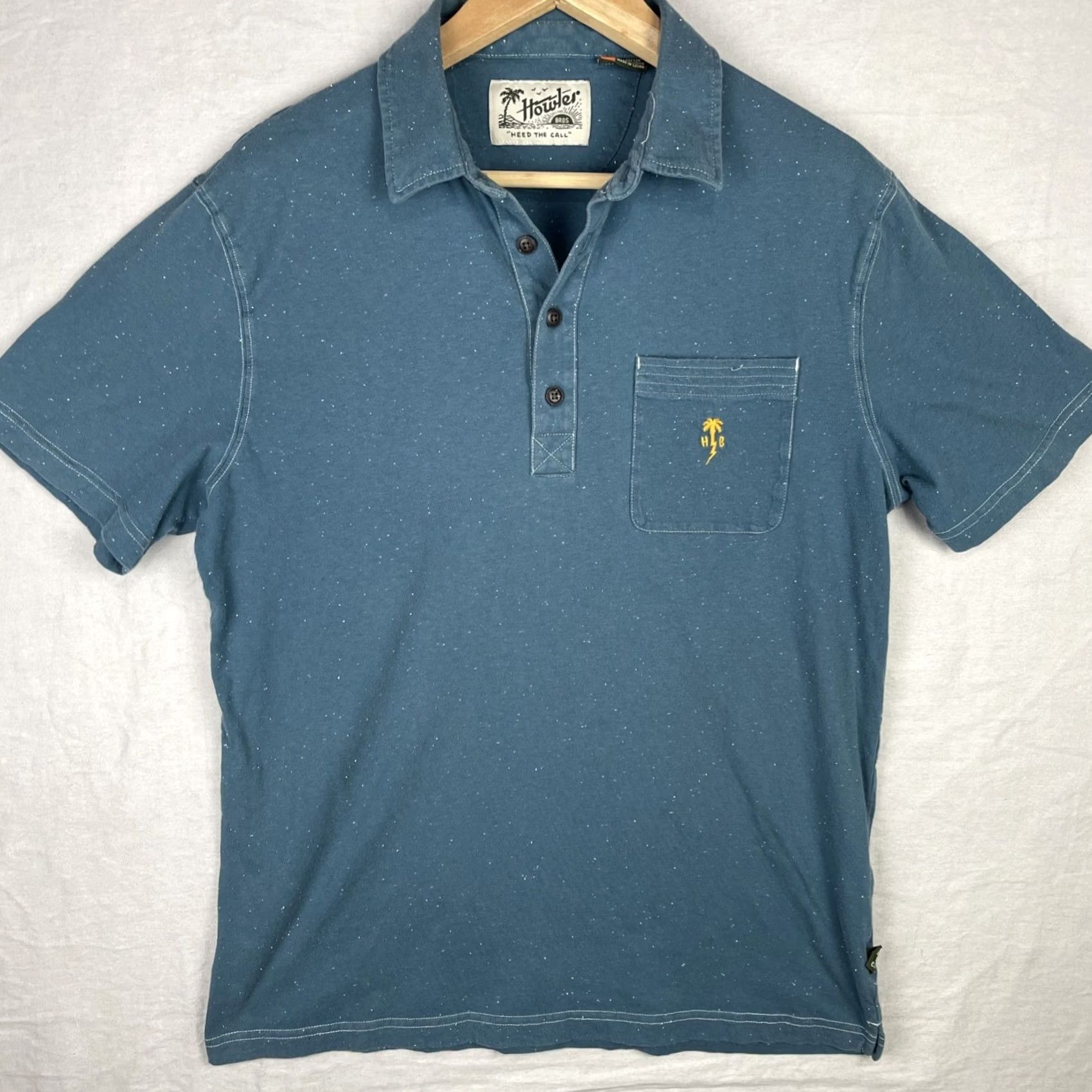 Howler Brothers Howler Bros Polo Shirt Mens M Blue Pocket Short Sleeve Collared Button Up Size US M / EU 48-50 / 2 - 2 Thumbnail