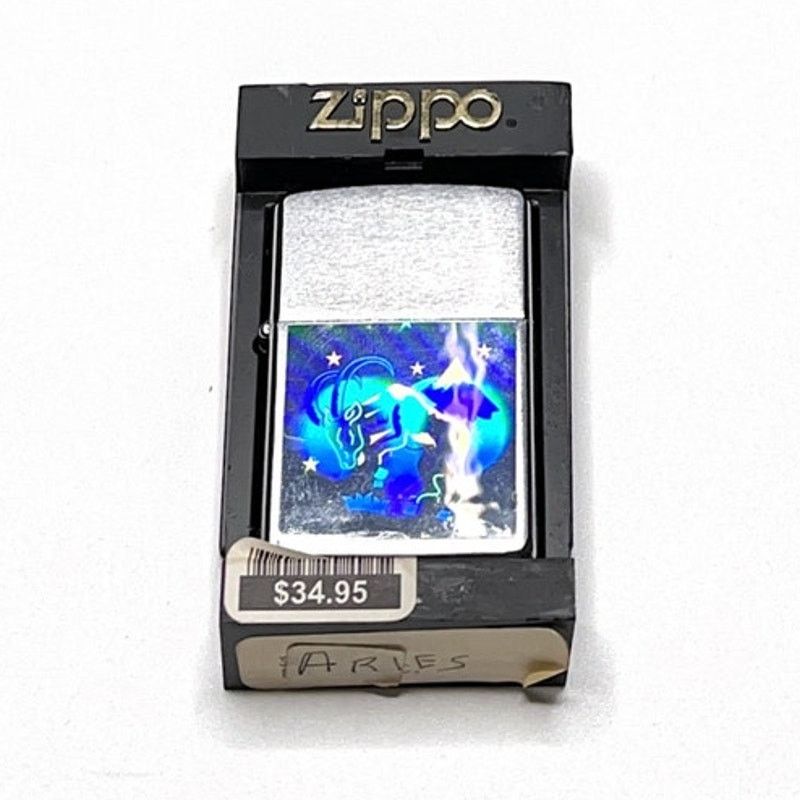 Zippo VINTAGE ZIPPO - Aries Zodiac - 1992 High Polish Chrome NIB Size ONE SIZE - 1 Thumbnail