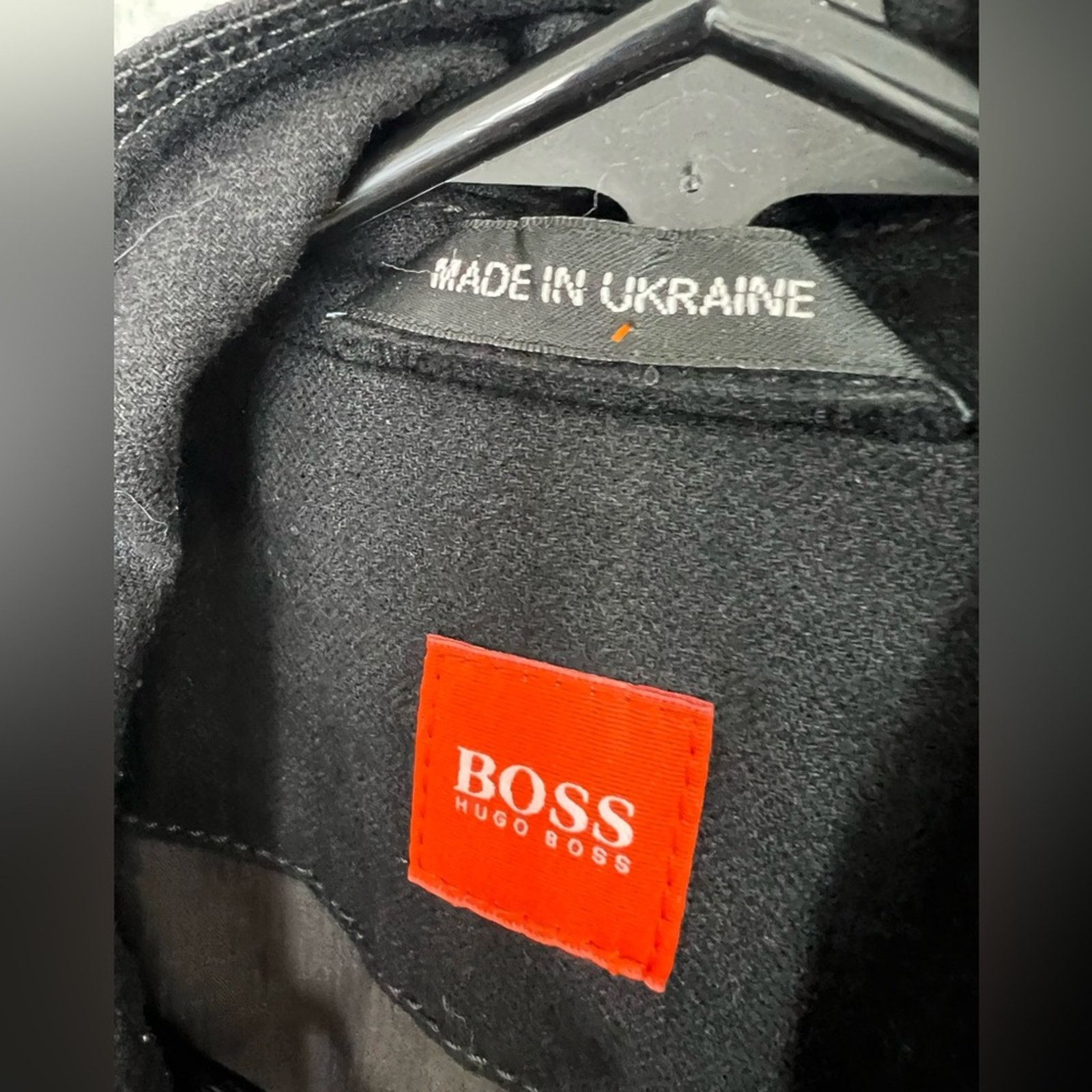 Hugo Boss 42R Hugo Boss Orange Jacket Black Wool Blend Military NICE Size 42R - 6 Thumbnail