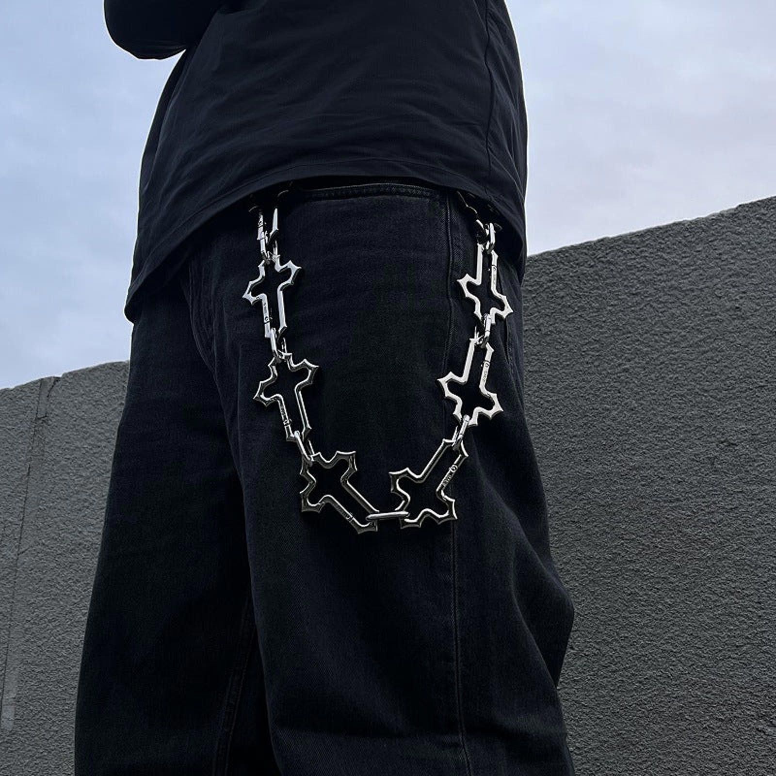 Jewelry Silver Cross & Link Metal Chains, Men's Accessory Chains Size ONE SIZE - 1 Thumbnail
