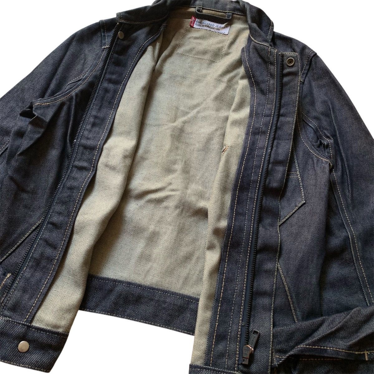 Levi's Vtg 90s Levi's Engineered Trucker Jeans Asymmetrical Size L / US 10 / IT 46 - 5 Thumbnail