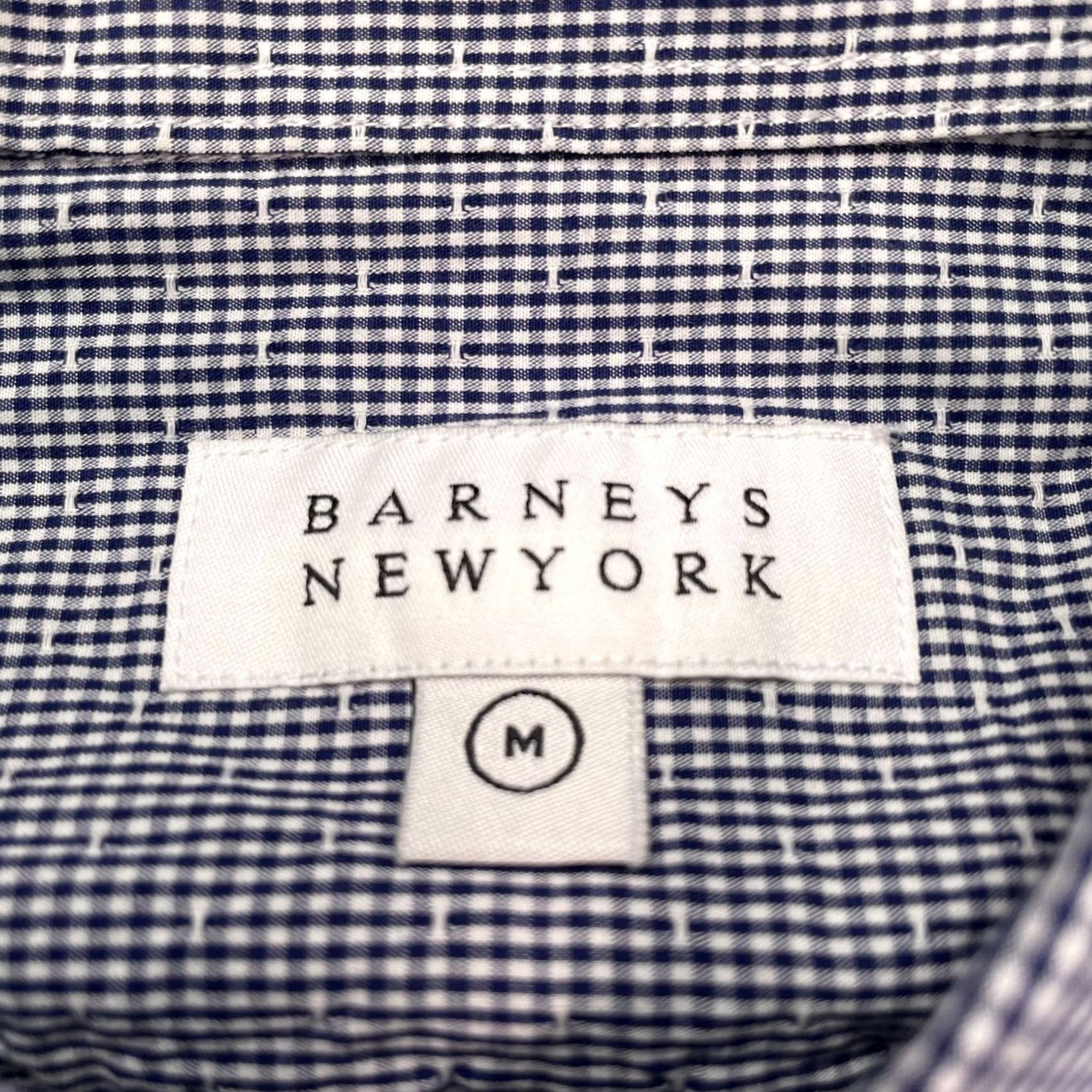 Vintage Barneys New York Shirt Mens M Blue Check Long Sleeve Button Up Cotton Woven Size US M / EU 48-50 / 2 - 2 Thumbnail
