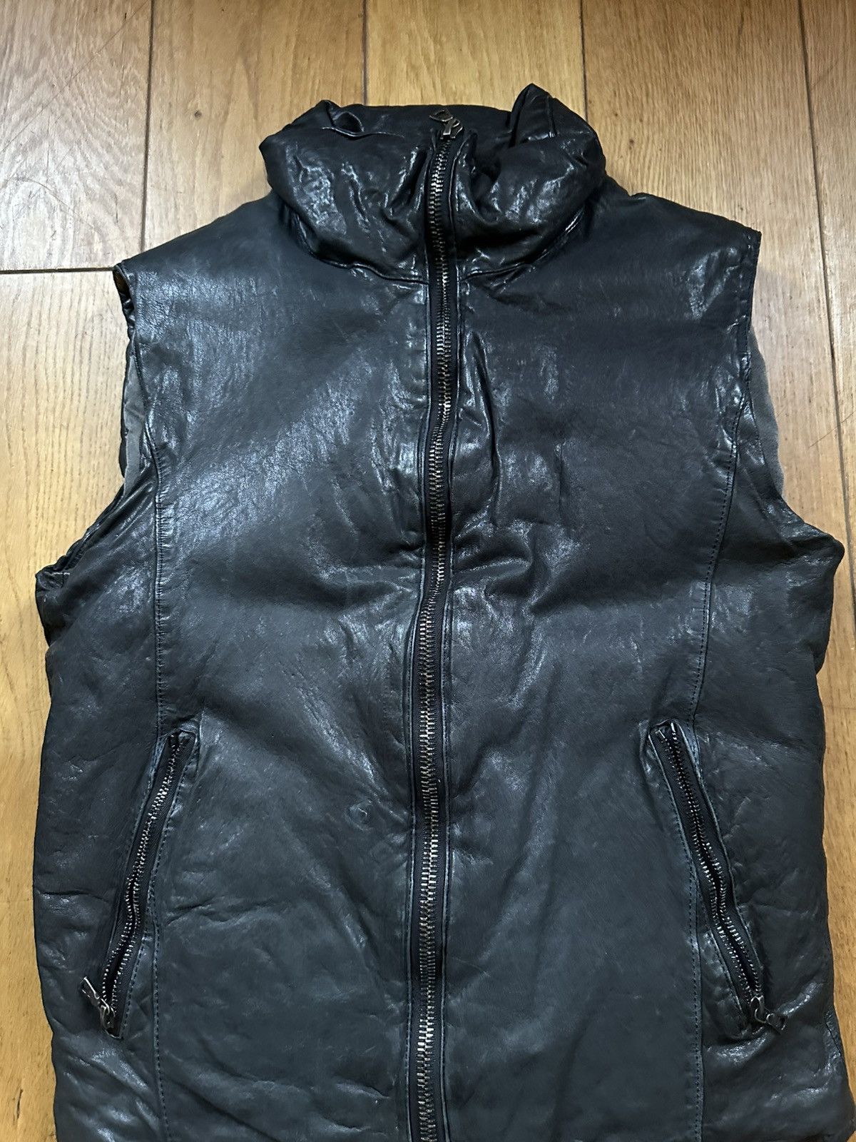 Isamu Katayama Backlash Metallic Navy Leather Down Vest JP 2 Fits US S Size US S / EU 44-46 / 1 - 19 Thumbnail
