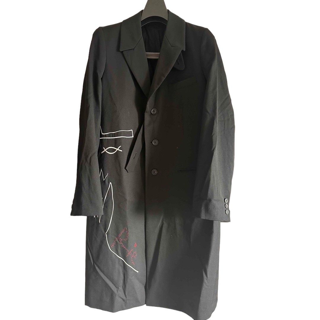 image of Yohji Yamamoto Pour Homme 22Ss Rie Miyazawa Collaboration Jacket in Black, Men's (Size Medium)