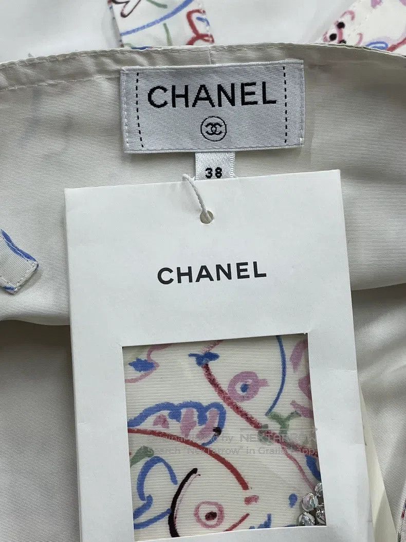 Chanel Chanel 25C small fish graffiti printed suspender vest Size XS / US 0-2 / IT 36-38 - 5 Thumbnail