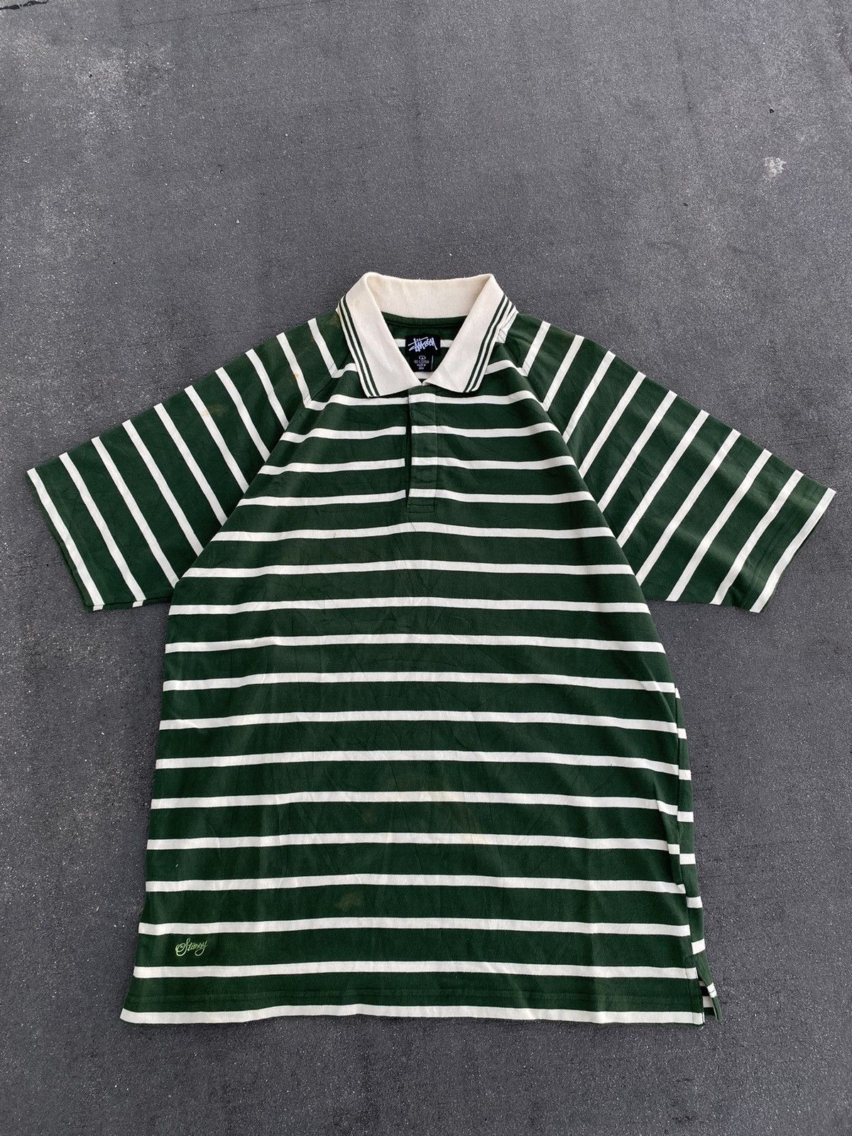 Stussy Vintage Rare Stussy Green Stripe Size US L / EU 52-54 / 3 - 1 Thumbnail