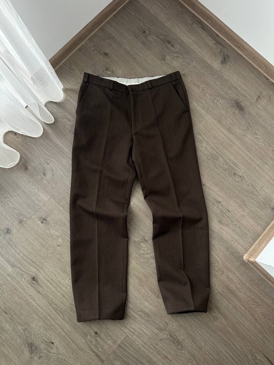 Japanese Brand × Vintage Vintage Antique Japanese Brown Wool Straight Pipes Pants Size 38R - 1 Thumbnail