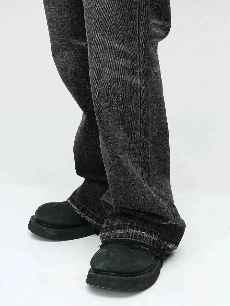Japanese Brand Retro wide leg loose ripped jeans Size US 32 / EU 48 - 4 Thumbnail