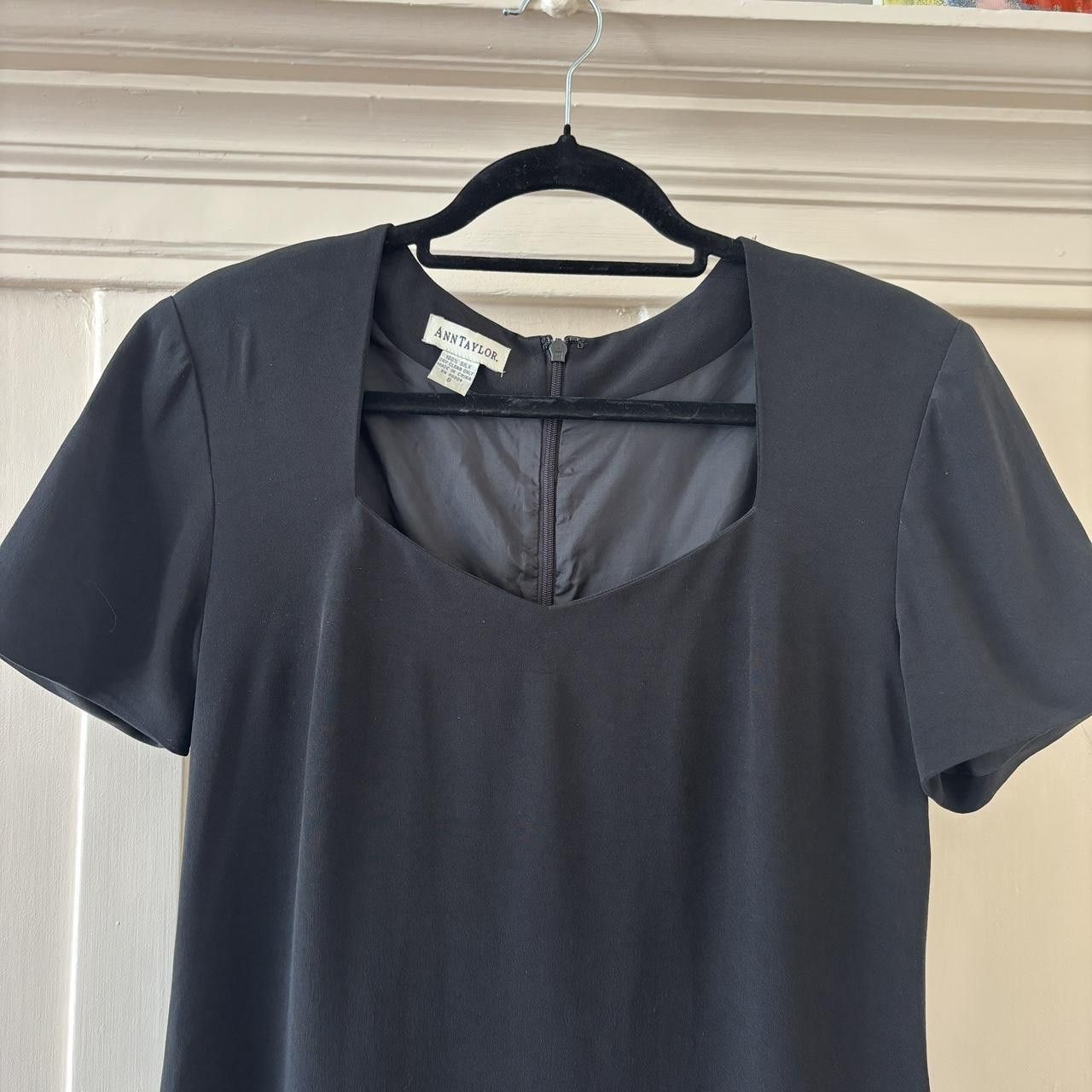 Ann Taylor 100% Silk 90s Vintage Ann Taylor Sweetheart Shift Dress Size M / US 6-8 / IT 42-44 - 4 Thumbnail