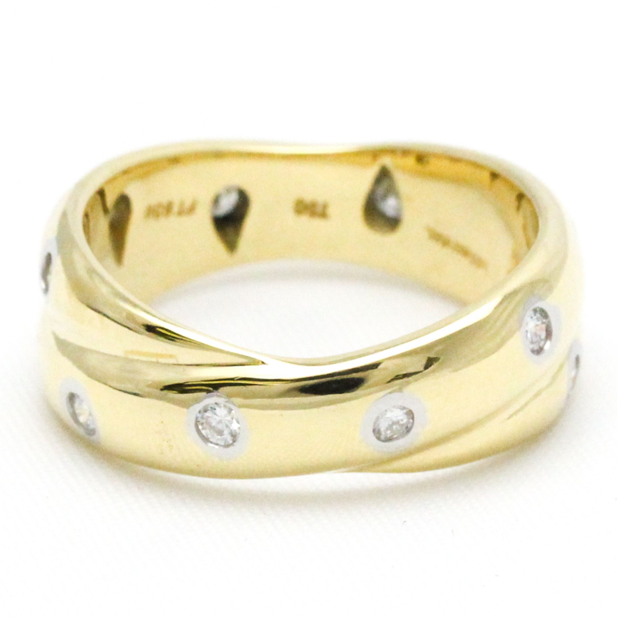 image of Tiffany Co Tiffany Dots Cross Diamond Ring Platinum,yellow Gold (18K) Fashion Diamond Band Ring Yel