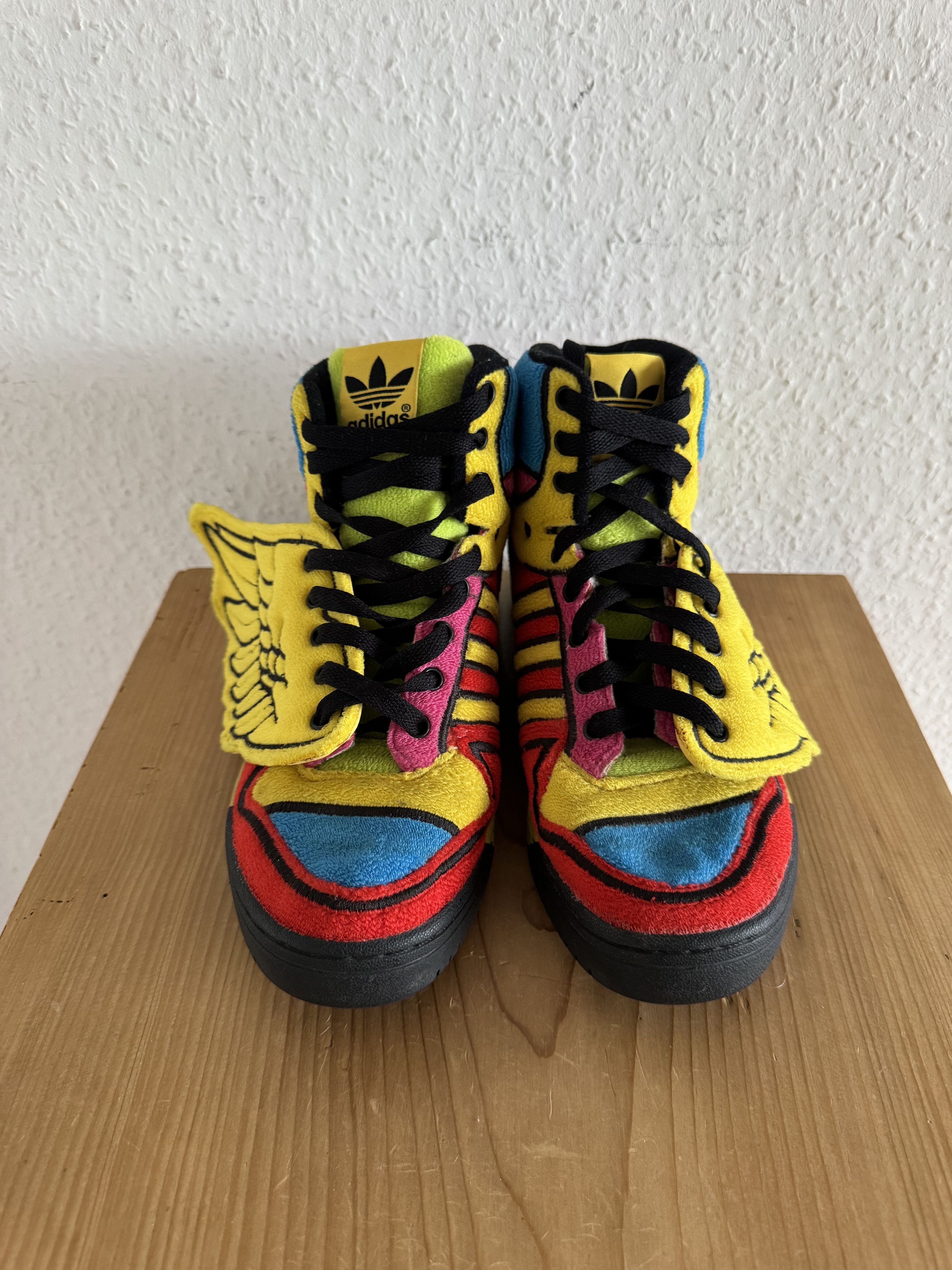 Adidas × Jeremy Scott Winged Rainbow Fleece Sneakers Size US 7.5 / EU 40-41 - 2 Thumbnail