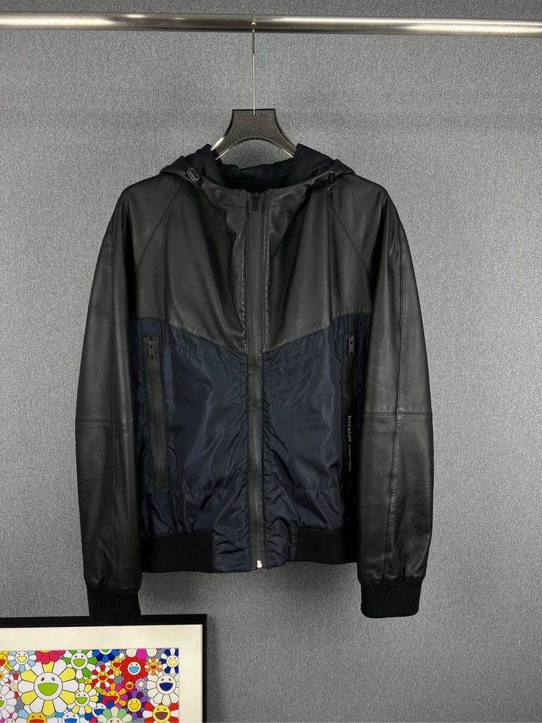Givenchy Givenchy Size52 Back Logo Mixed Leather Jacket Size US M / EU 48-50 / 2 - 1 Thumbnail