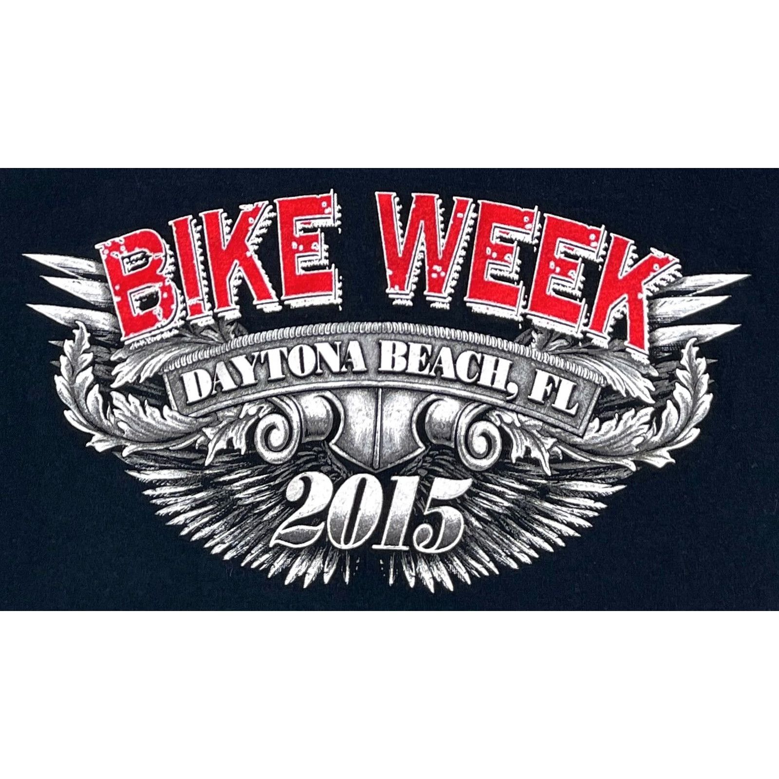 Fruit Of The Loom 2015 Daytona Beach, FL 74th Bike Week T-Shirt Double-Sided Sz XL Motorcycle Men's XL Black Cotton Fruit of the Loom Shirt Chil Size US XL / EU 56 / 4 - 6 Thumbnail