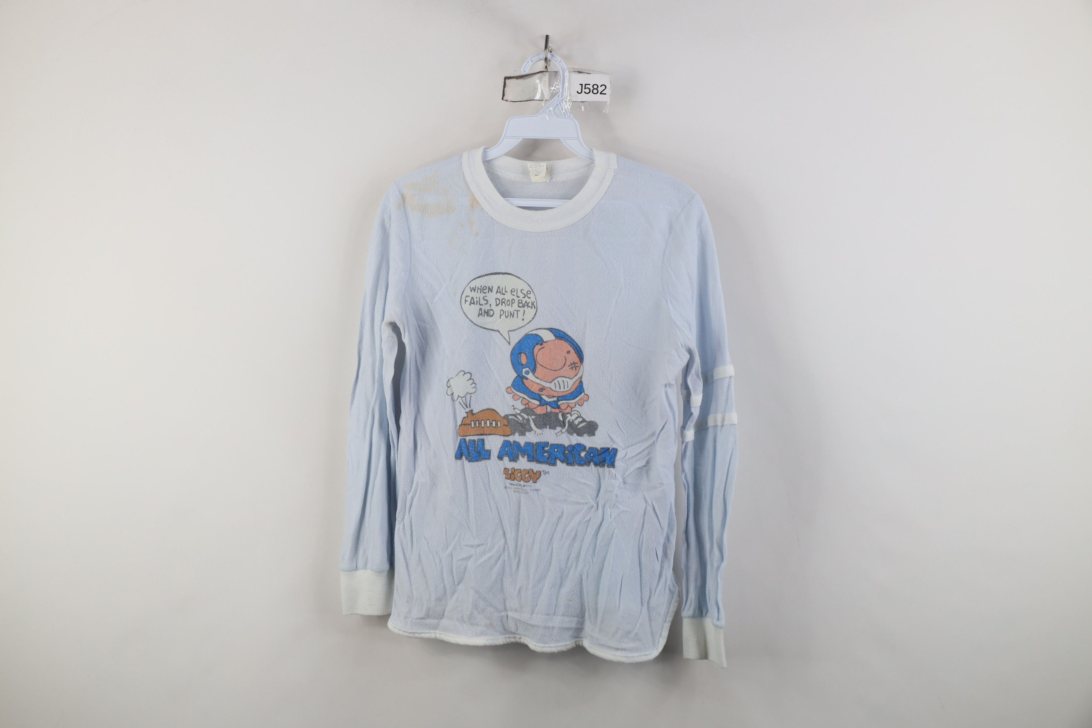 Vintage Vintage 80s Ziggy Comic Football Long Sleeve Sleep T-Shirt Size S / US 4 / IT 40 - 1 Thumbnail
