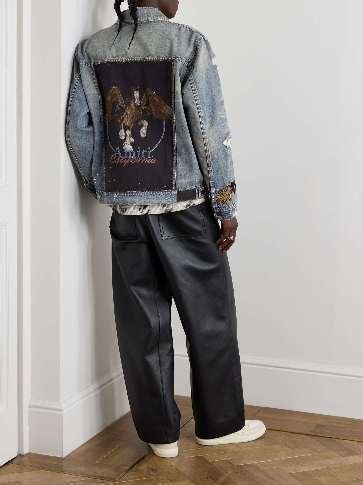Amiri o1s1wg110326 Pegasus Denim Trucker Jacket in Blue Size US XL / EU 56 / 4 - 2 Thumbnail