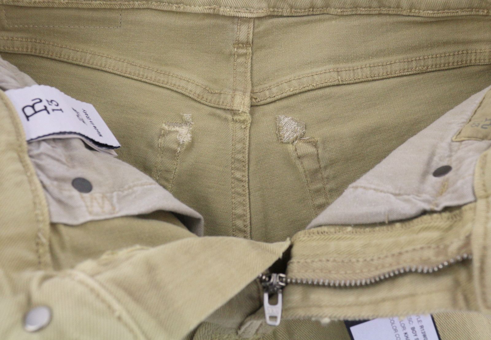 R13 BOY STRAIGHT 24 Khaki Stretch Washed Ankle Casual 86291 Size 24" / US 00 / IT 34 - 14 Thumbnail
