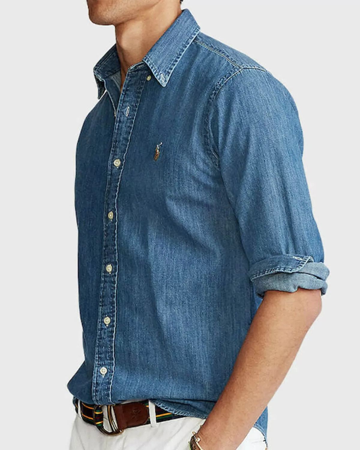 Polo Ralph Lauren o1s22i1n0125 Custom Fit Shirt in Blue Size US L / EU 52-54 / 3 - 3 Thumbnail