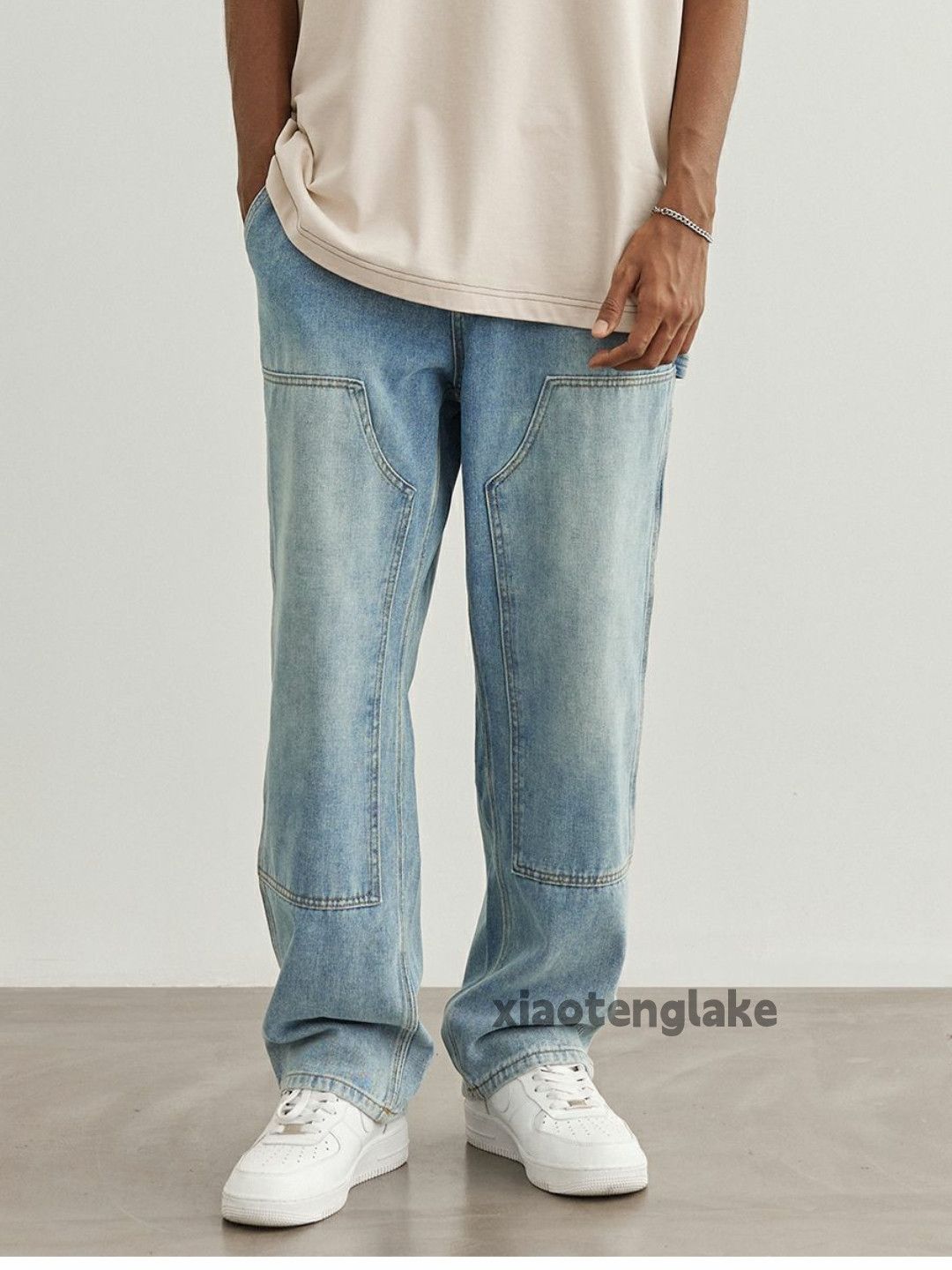 Jean × Vintage washed faded cleanfit loose baggy skate hiphop jeans Size US 36 / EU 52 - 2 Thumbnail