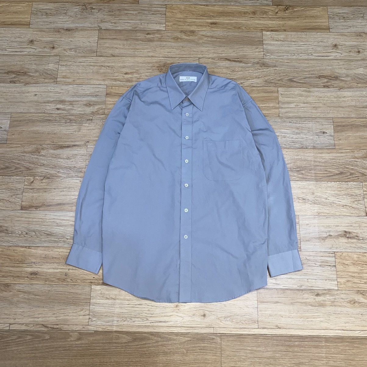 Balenciaga Balenciaga Gray Button Up LS Shirt Size US XL / EU 56 / 4 - 1 Thumbnail