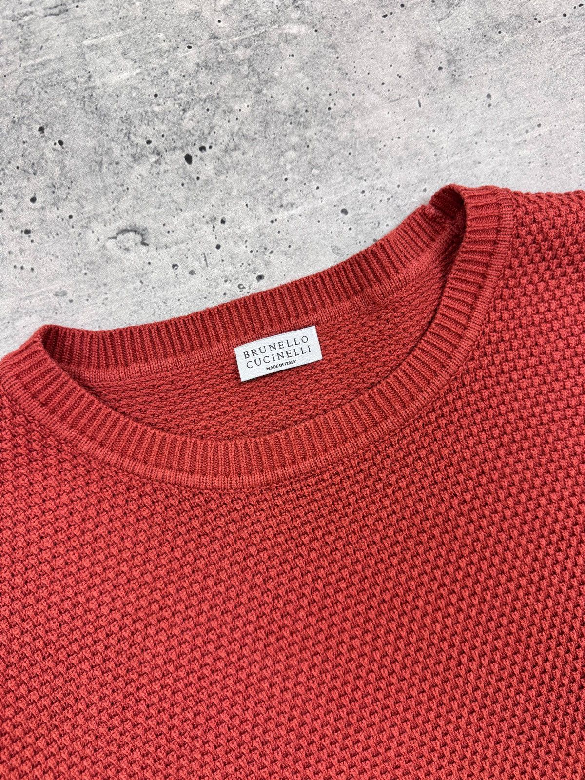 Brunello Cucinelli Brunello Cucinelli Italian Red Knit Sweater Sweatshirt Men L Size US L / EU 52-54 / 3 - 8 Thumbnail