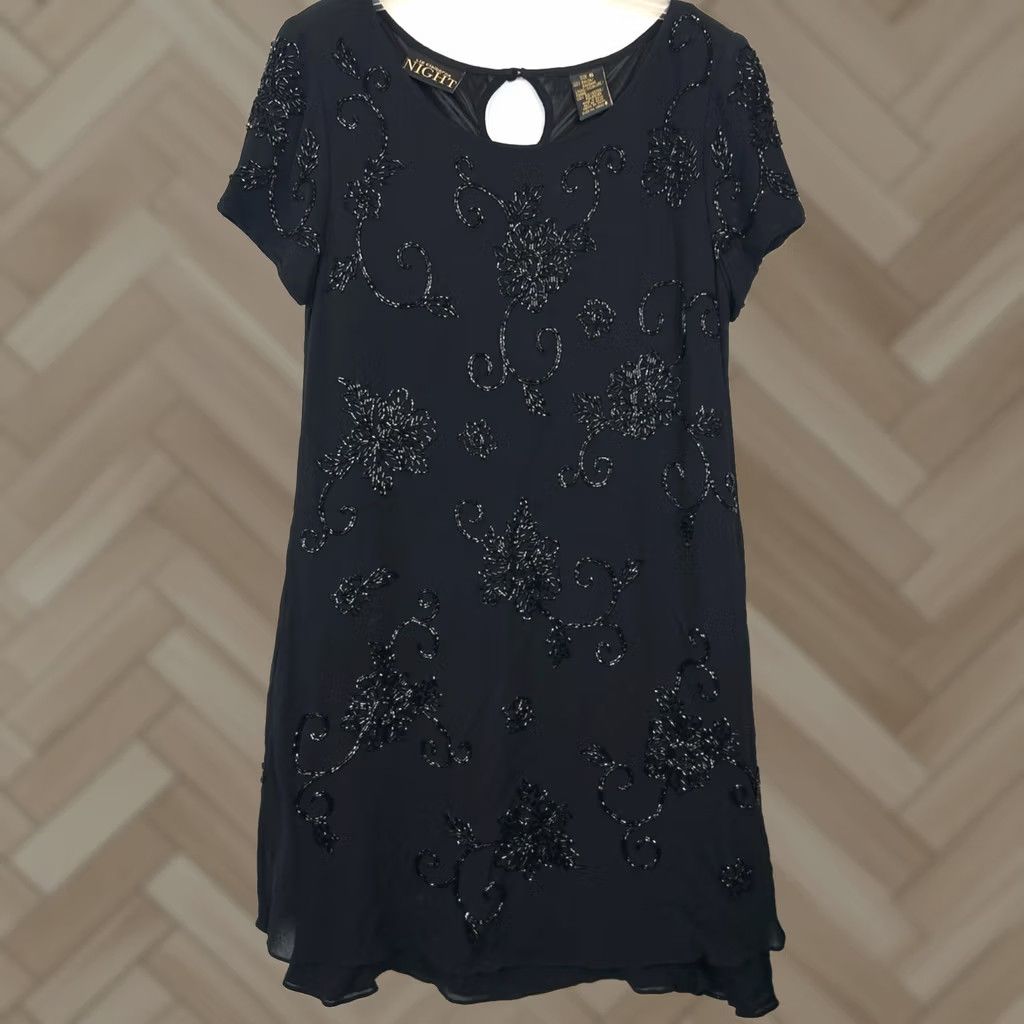 liz claiborne evening dresses Vintage Black Evening Dress LIZ CLAIBORNE Polkadot Cocktail Party Dress  Formal Wedding Guest Special Occasion Dress