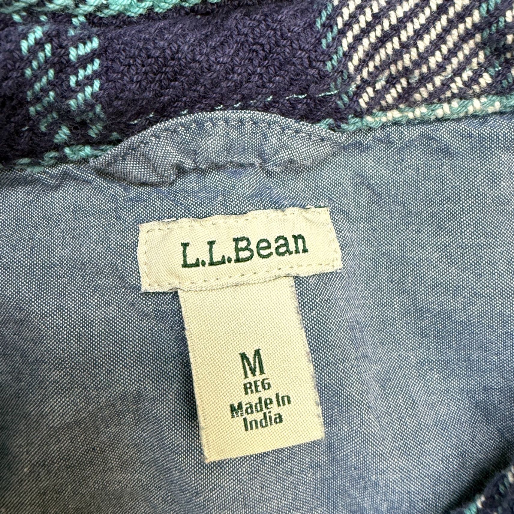 Vintage L.L. Bean Shirt Women Medium Plaid Overshirt Shacket Blue Teal 1912 Pocket Button-Up Casual Fall Winter Size M / US 6-8 / IT 42-44 - 4 Thumbnail