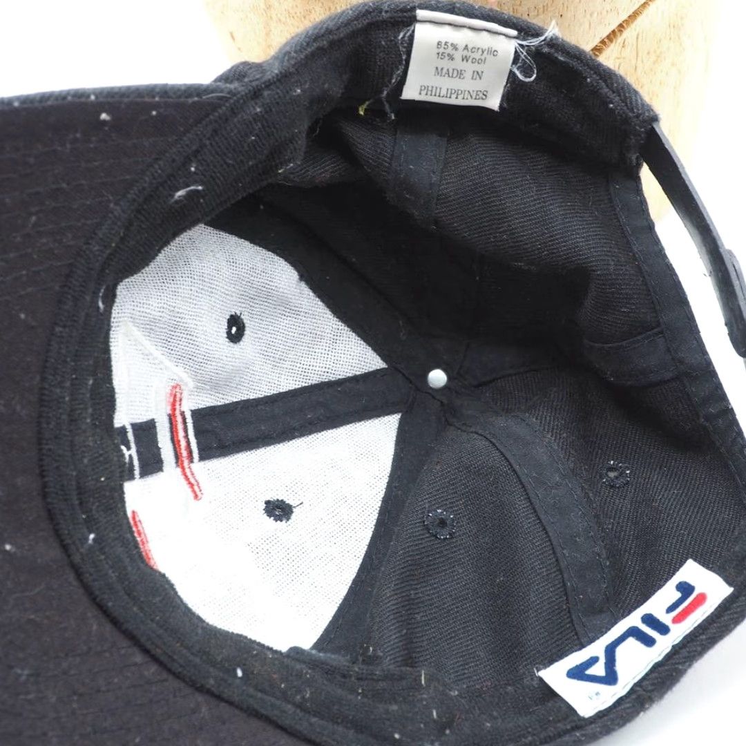 Fila VINTAGE Fila Hat Cap Strapback Unisex Adults Adjustable Black 1990s Baseball Cap Mens Womens Boys Girls Size ONE SIZE - 3 Thumbnail
