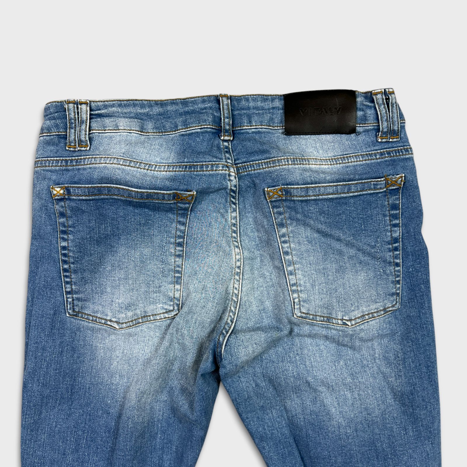Vitaly Design Vitaly Jeans 32x30 Faded Distressed Slim Taper Denim Pants Size US 32 / EU 48 - 9 Thumbnail