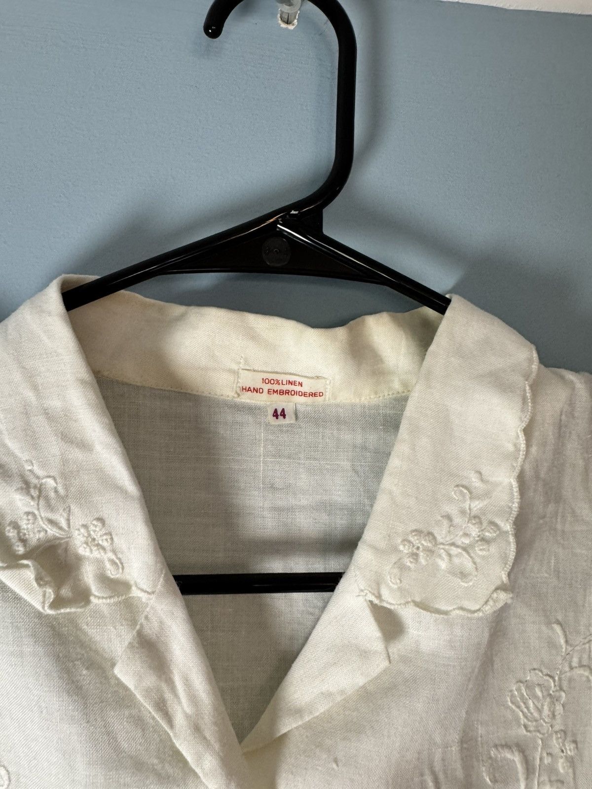 Vintage Vintage 80s Hand Embroidered Linen Shirt Size US M / EU 48-50 / 2 - 3 Thumbnail