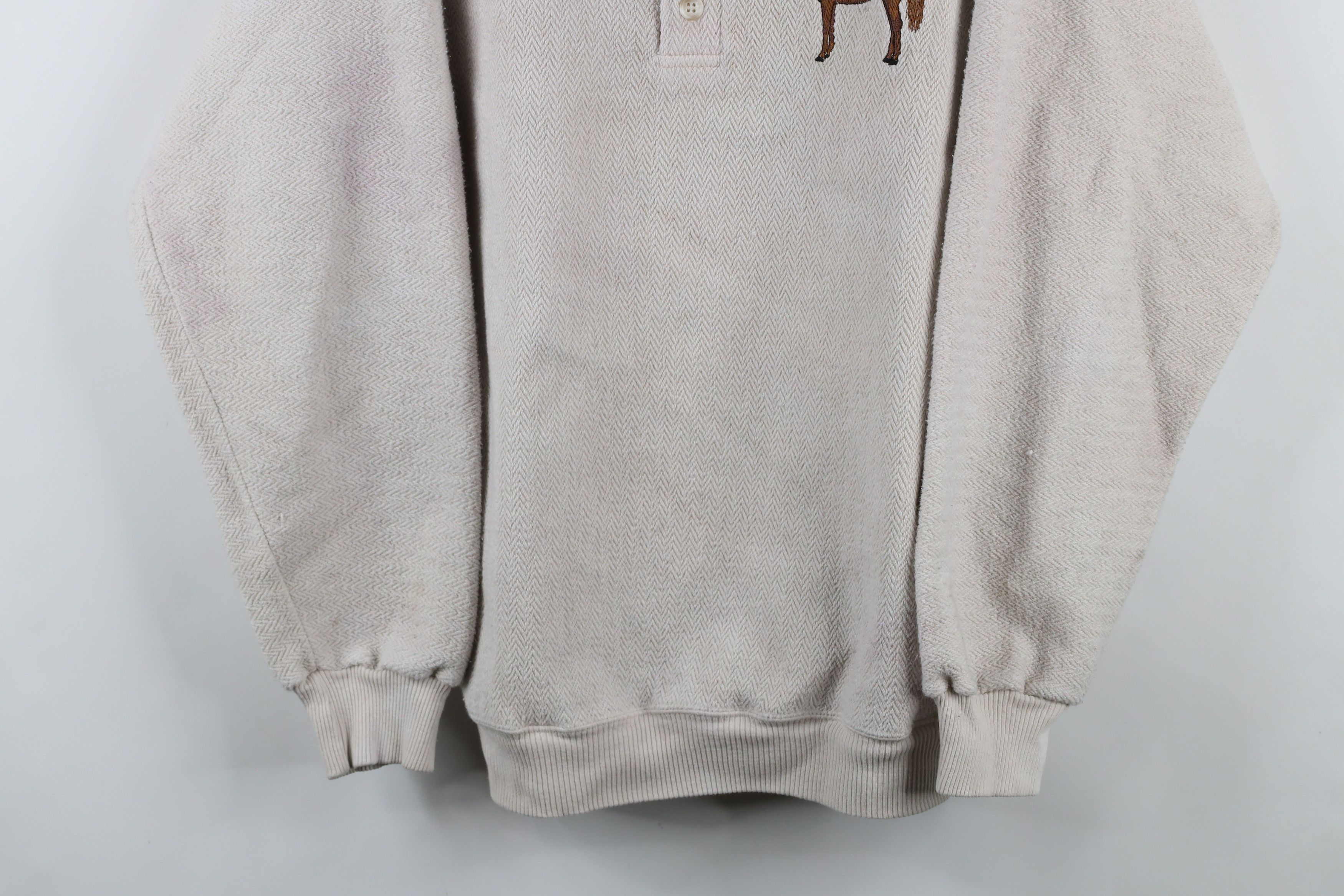 Vintage Vintage 90s Streetwear Horse Equestrian Henley Sweater USA Size US L / EU 52-54 / 3 - 3 Thumbnail