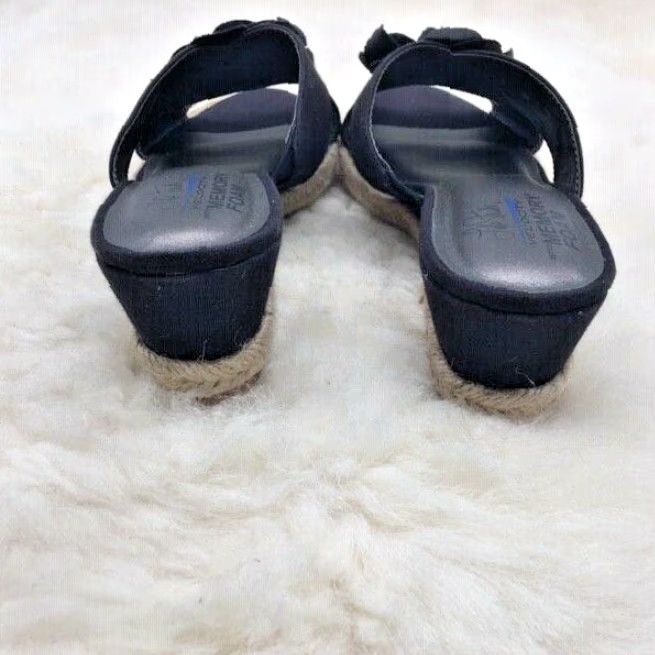 Vintage VINTAGE LifeStride Omega Womens Sandal Wedge Slide, 5.5M, Black - Floral Detail, Memory Foam Insole, Med Heel (2.25") & Platform (0.75"), NEW 0 Size US 5.5 / IT 35.5 - 8 Thumbnail