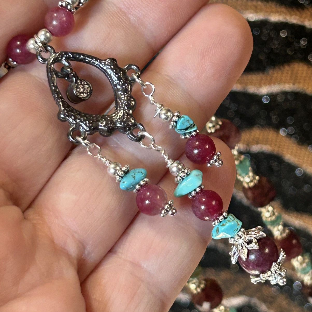 Handmade Handcrafted genuine faceted square cut almandine necklace Size ONE SIZE - 7 Thumbnail