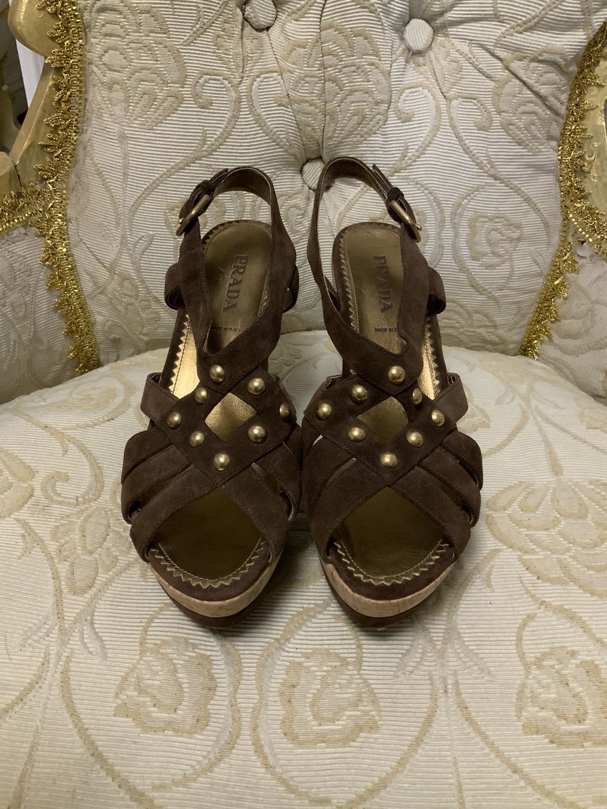 image of Prada Platforms Shoes in Brown, Women's (Size 9)