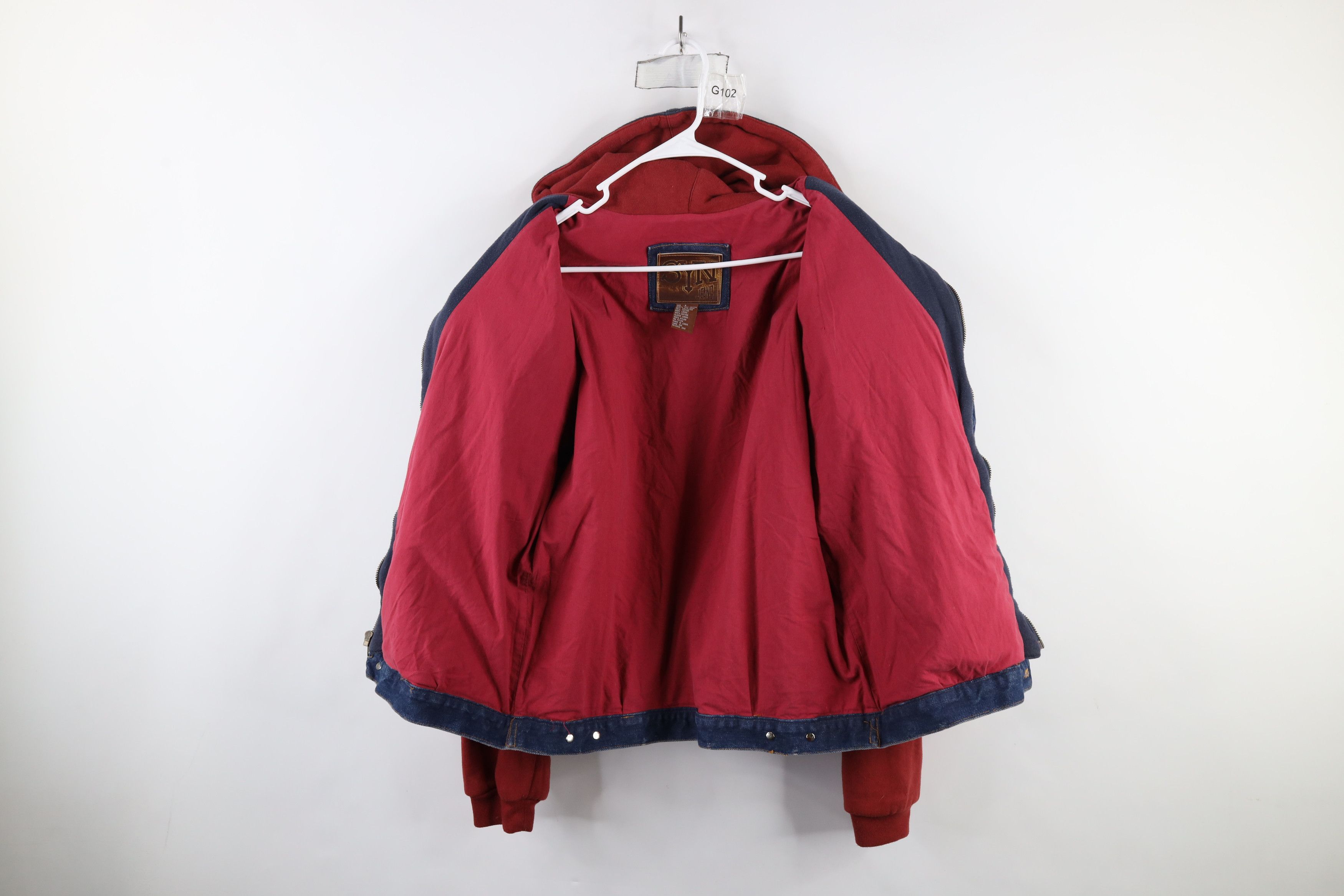 Vintage Vintage 90s Streetwear Hooded Denim Jean Trucker Jacket Size US S / EU 44-46 / 1 - 10 Thumbnail