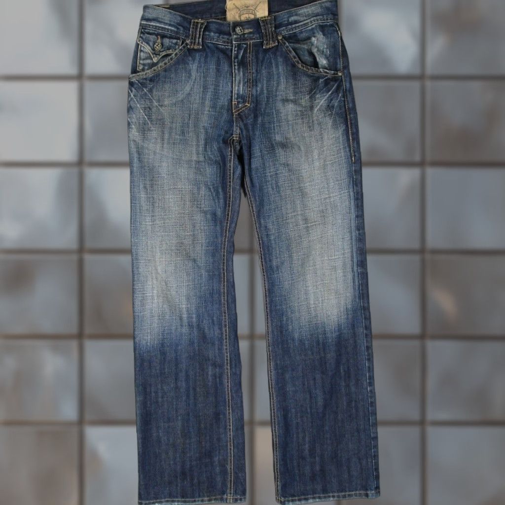 Denime VINTAGE Division E Mens Blue Denim Jeans Straight Leg Medium Wash Size 32 Size US 32 / EU 48 - 1 Thumbnail