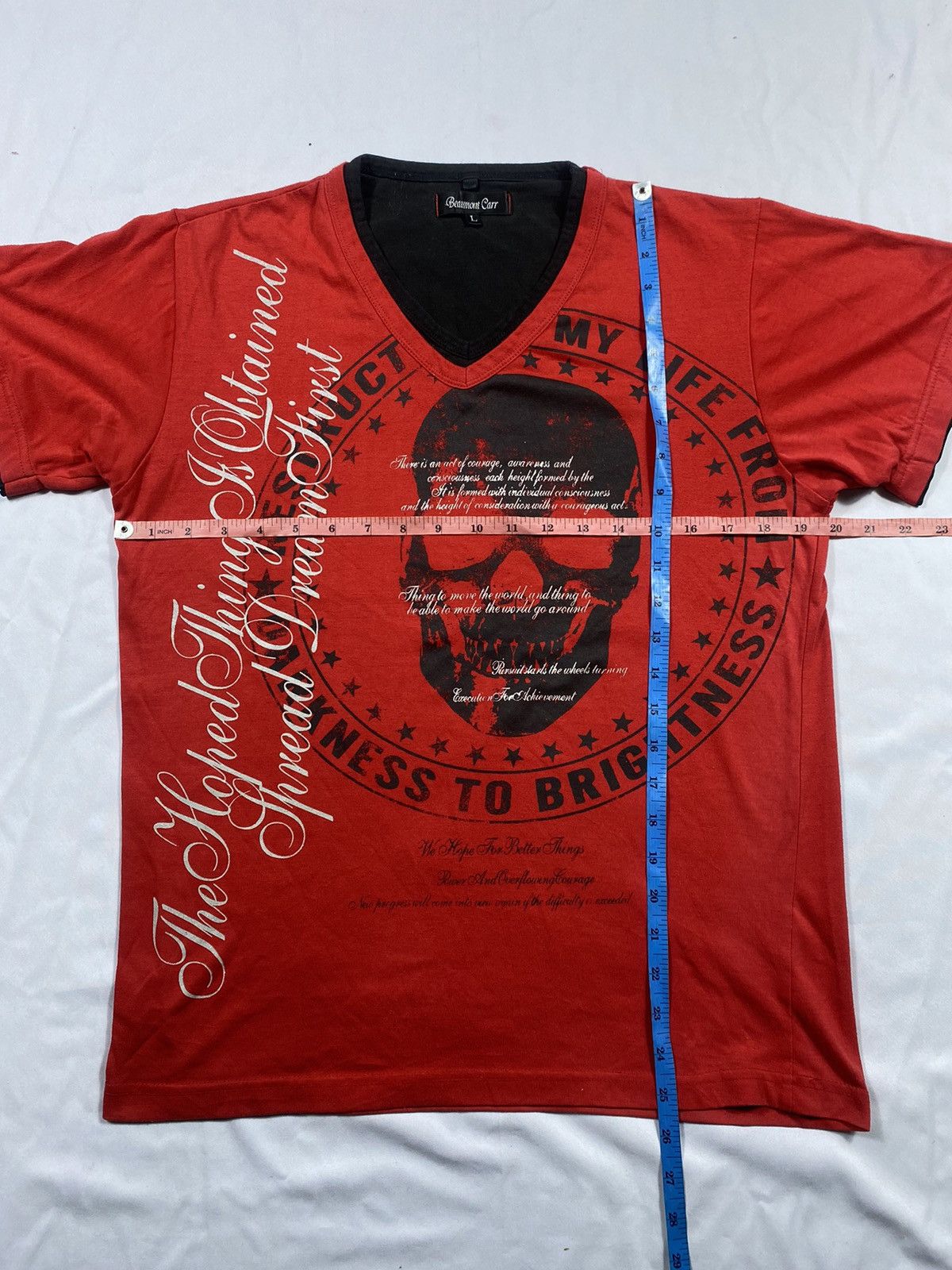 Japanese Brand Japanese Bealmont Carr gothic skull short sleeve tee Size US L / EU 52-54 / 3 - 6 Thumbnail