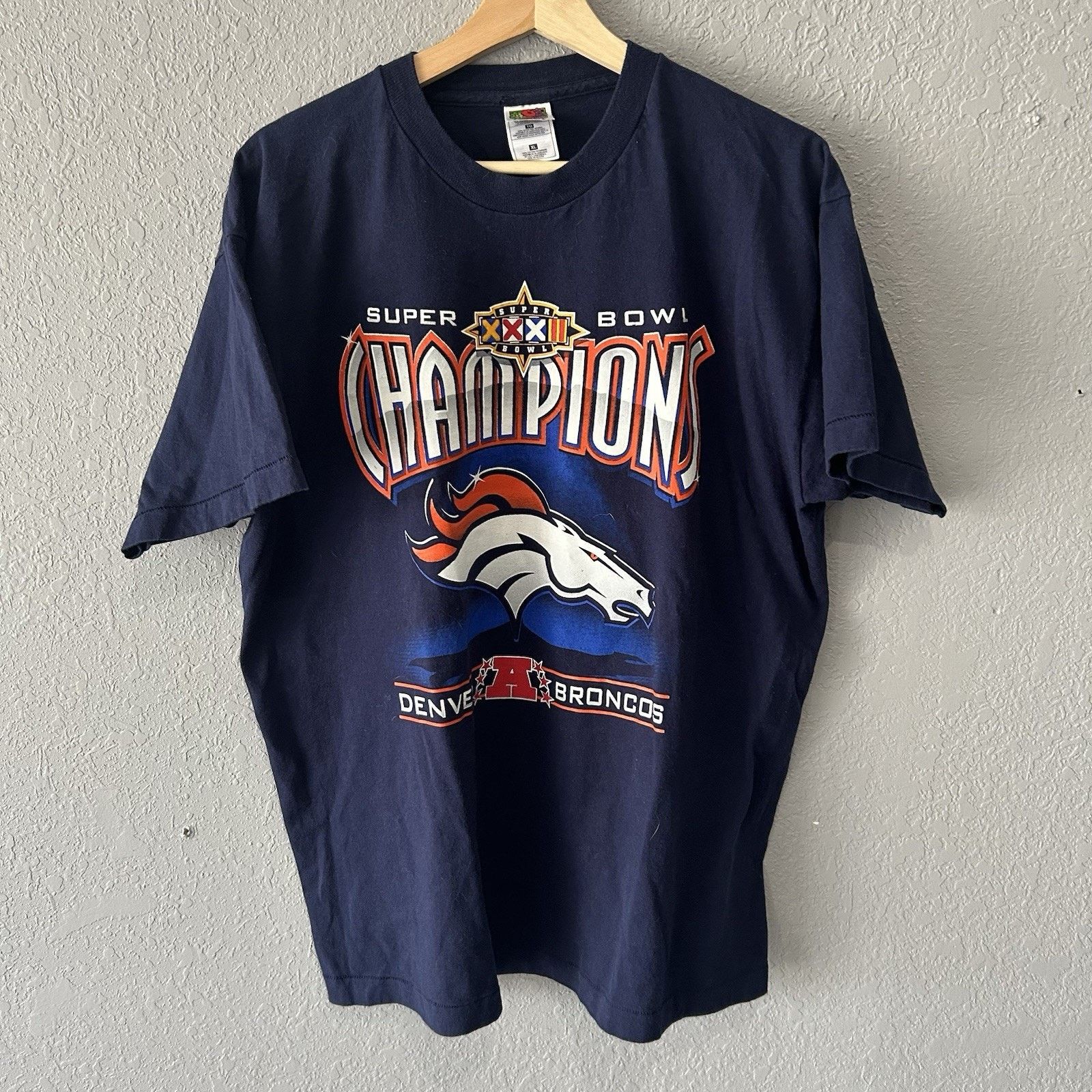 NFL Vintage 90’s Denver Broncos Champions Tshirt Men’s XL Single Size US XL / EU 56 / 4 - 1 Thumbnail
