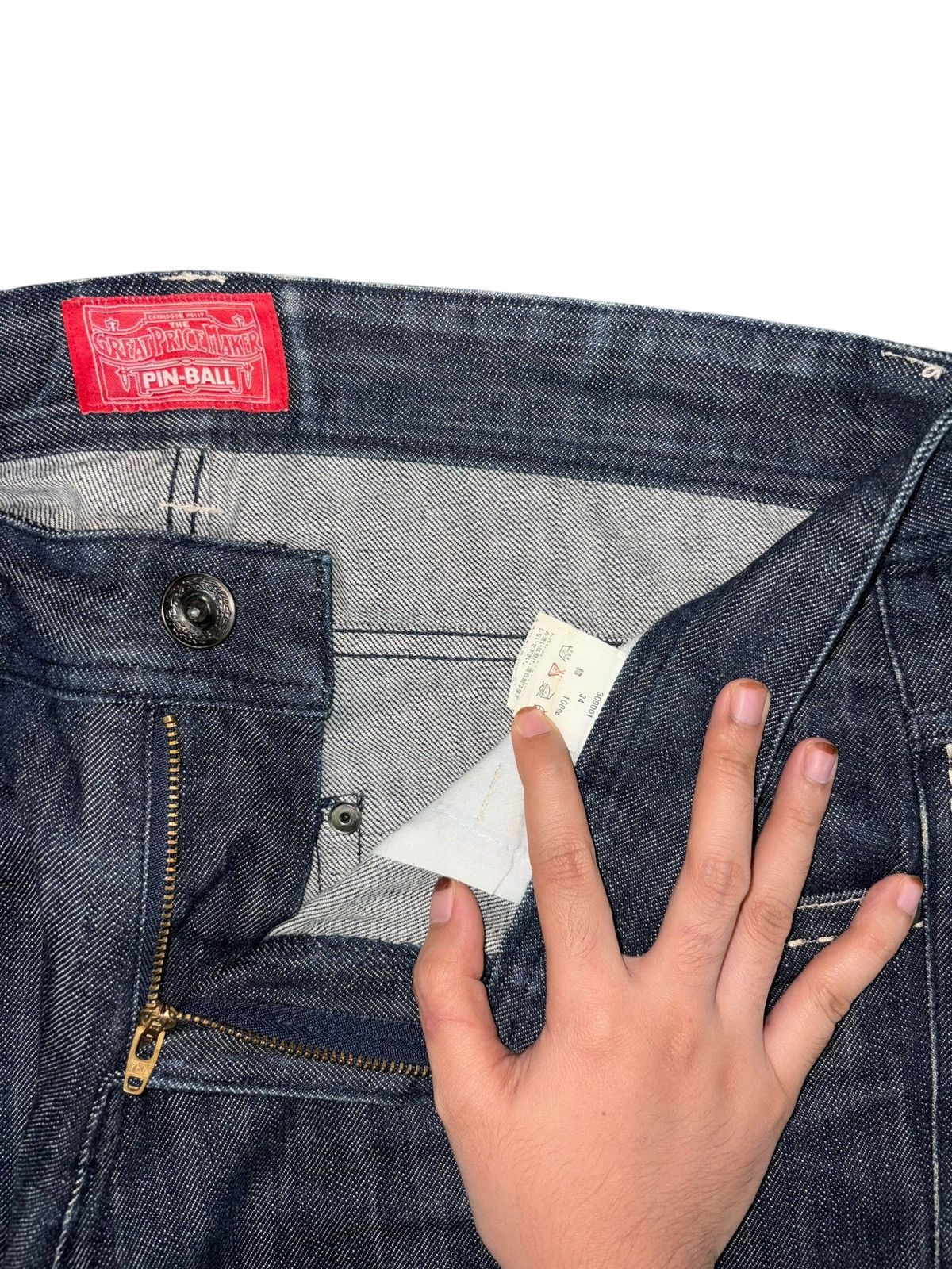 Edwin Vintage Japanese Brand Blue Wash Distress Loose Jeans Size US 33 - 5 Thumbnail