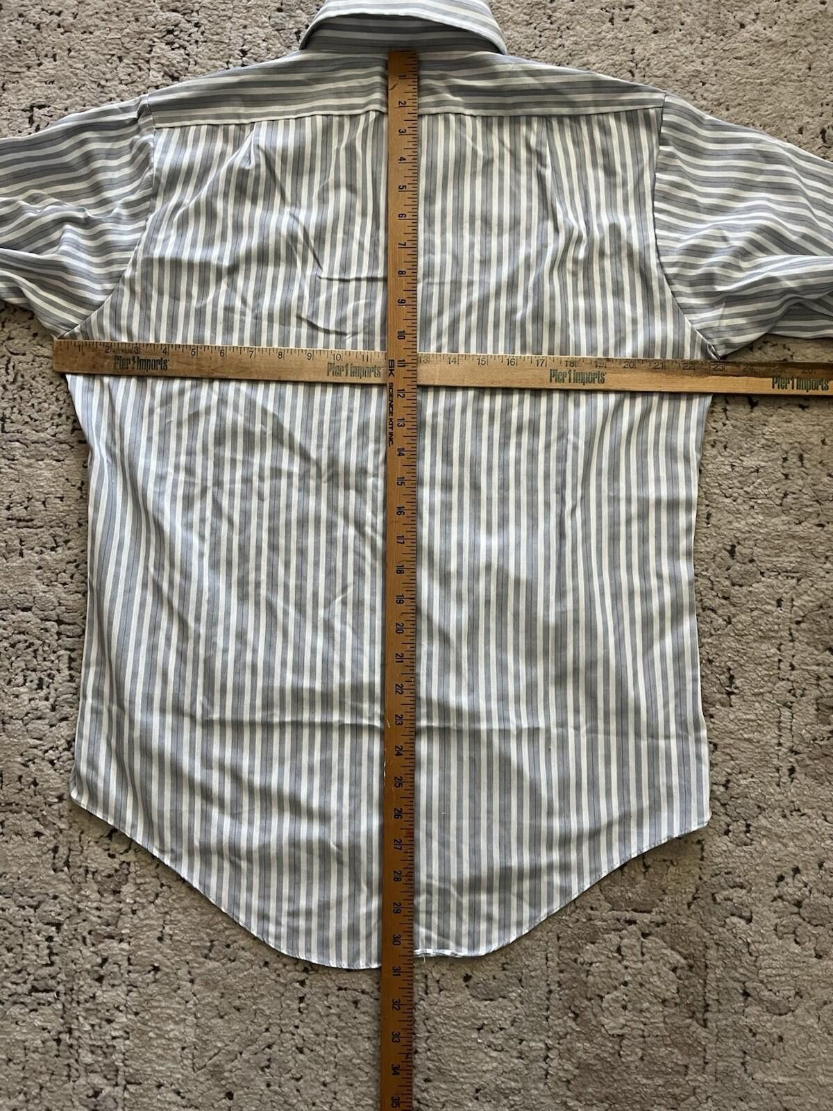 Kartik Research Vintage Kmart Permanent Press Striped Dress Shirt 15.5 Size 44R - 5 Thumbnail