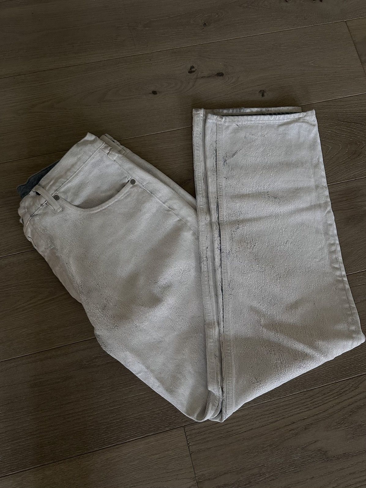 Maison Margiela Maison Margiela White Painted Jeans Size US 31 - 5 Thumbnail