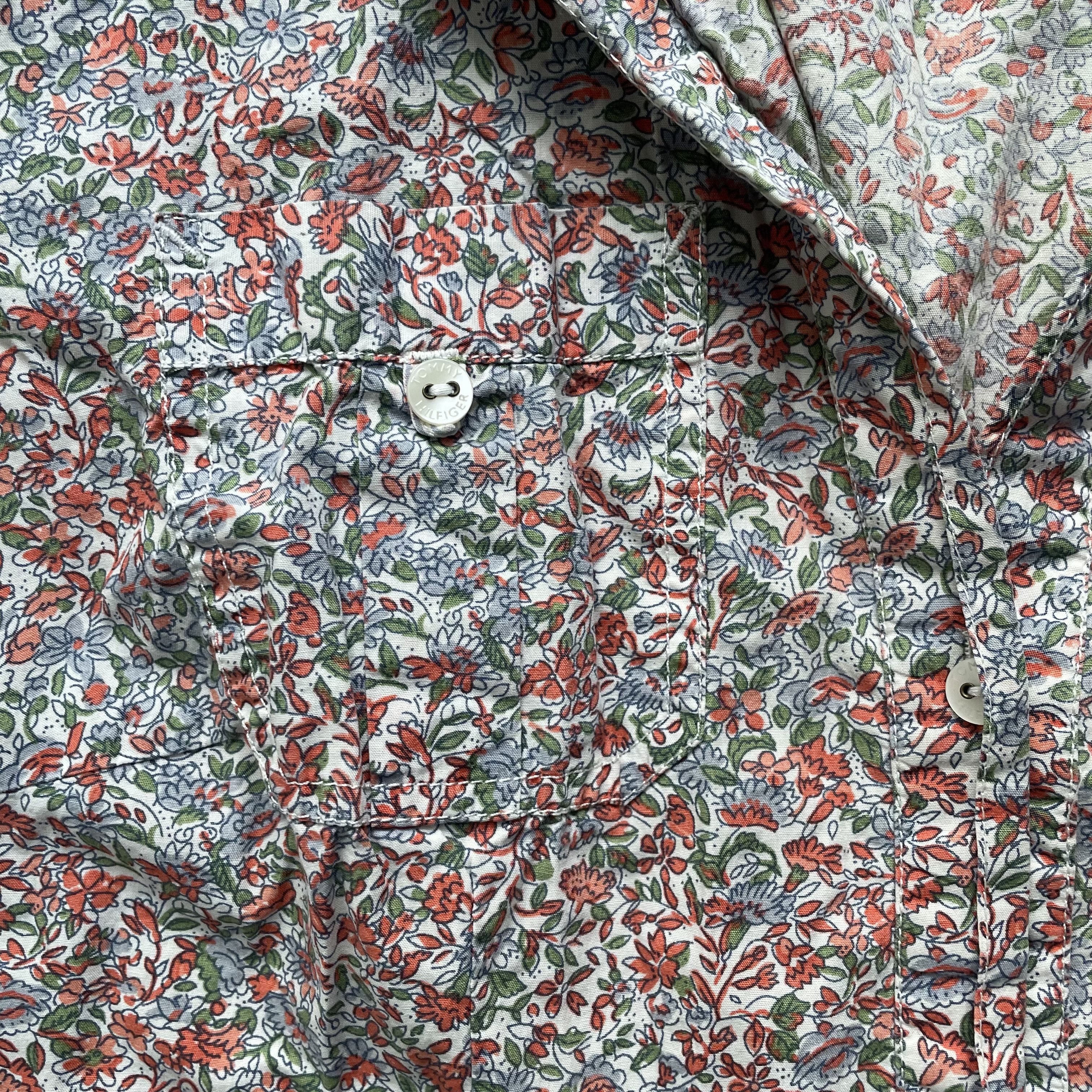 Tommy Hilfiger Tommy Hilfiger Floral Cotton Shirt Dress Roll-Tab Sleeve S Size S / US 4 / IT 40 - 6 Thumbnail
