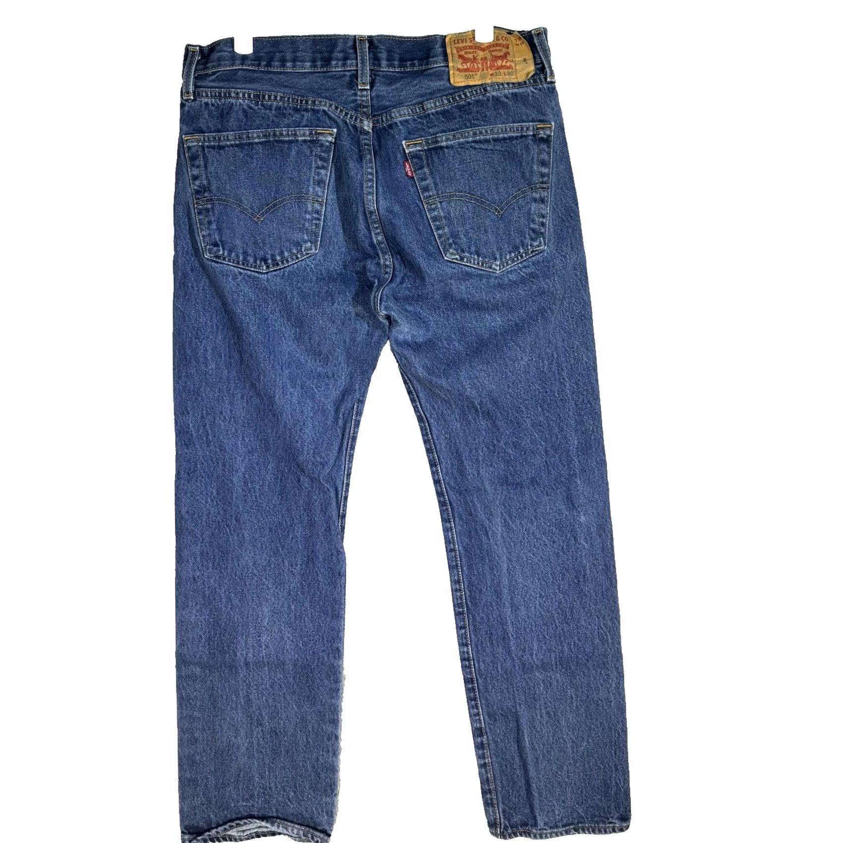 Levi's VINTAGE Levi's 501 Jeans Mens 33x30 Blue Button Fly Original Fit Denim Jeans MENS Regular Casual Pants Blue Size US 33 - 2 Thumbnail