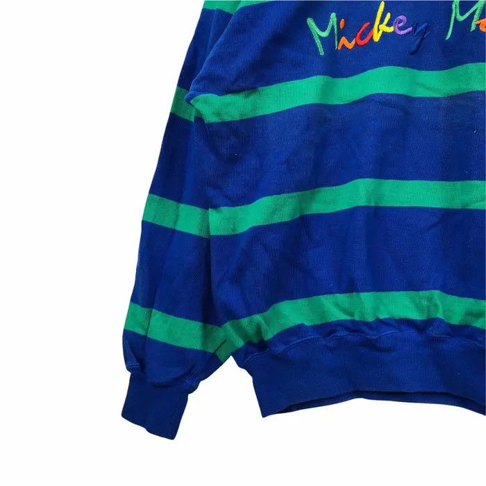 Benetton Vtg BENETTON x MICKEY MOUSE Embroidery Striped Sweatshirt Size US L / EU 52-54 / 3 - 4 Thumbnail